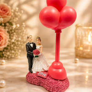 Romantic Wedding Figurine with Balloons